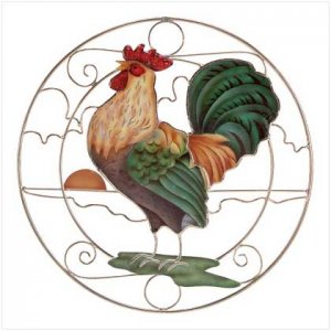 CAPIZ ROOSTER SUNCATCHER PLAQ