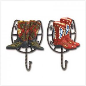 Set 2 Cowboy Boot Wall Hook