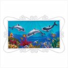 Painted Glass Dolphins Frame Plaque