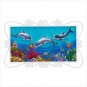 Painted Glass Dolphins Frame Plaque