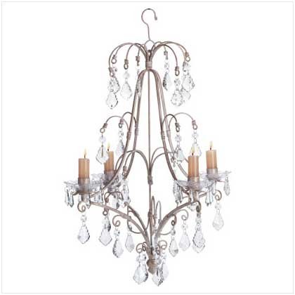 DISTRSS METAL/ACRYLC CANDELIER