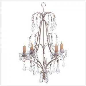 DISTRSS METAL/ACRYLC CANDELIER
