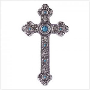 Alab Turquoise/Silver Finish Cross