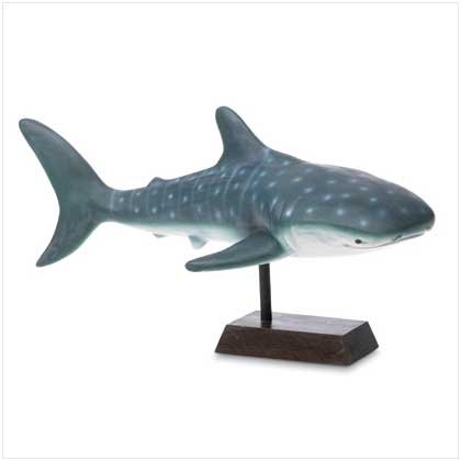 Ceramic Blue Shark Figurine on Base