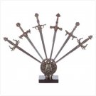 METAL SWORDS ON DISPLAY STAND