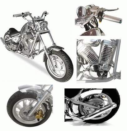 49cc - 2 Stroke Chrome Chopper - Up to 24 MPH free shipping