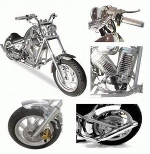 49cc - 2 Stroke Chrome Chopper - Up to 24 MPH  free shipping