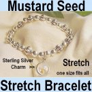 Friendship Jewelry Bracelet" Mustard Seed Charm Fluted Bead Bracelet - Gift Box and Bible Card