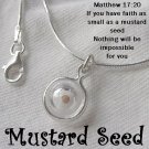 A Daughter's Faith" Mustard Seed Necklace Sterling Silver Ball Charm
