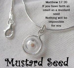A Daughter's Faith" Mustard Seed Necklace Sterling Silver Ball Charm