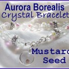 Carols Accents" Mustard Seed Charm Bracelet AB Crystal