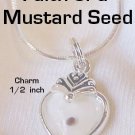 My Faithful Servant" Mustard Seed Necklace fleur de lis heart