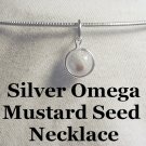 Mustard Seed Charm Necklace Silver Omega Adult and Teen Sizes