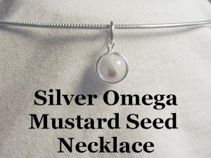Mustard Seed Charm Necklace Silver Omega Adult and Teen Sizes