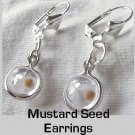 Sterling Silver Mustard Seed "Ball Charm" Earrings Comfort Eurowires