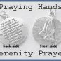 A Father's Love" Men's Serenity Prayer Necklace Sterling Silver Praying Hands Pendant