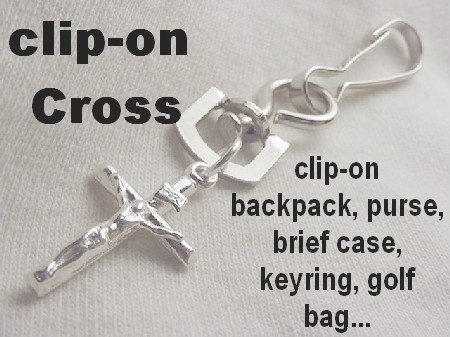 Crucifix for Men's Christian Jewelry Golf Bag Sports Bag Clip-On Charm