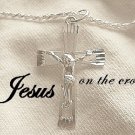 Man Christian Jewelry Diamond-Cut (medium size) Jesus Cross Rope Necklace