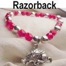 Arkansas Razorback Hog Charm Bracelet Silver