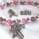 Breast Cancer Fund Raiser Awareness Hope Bracelet with Ribbon - set of 12 Bracelets