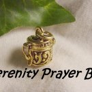 Gold Serenity Prayer" God Box Charm for necklace, bracelet, pocket charm