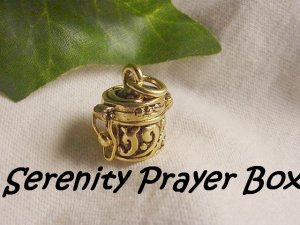 Gold Serenity Prayer" God Box Charm for necklace, bracelet, pocket charm