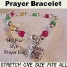 Colors Crystal Prayer Box Charm Bracelet with Gift Box