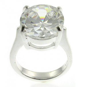 925 Silver With Created Diamond Ring