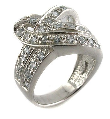 Created Blue topaz With 925 Silver Ring