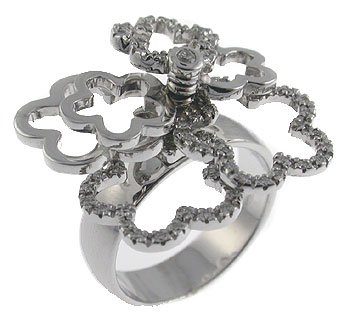 NATURAL DIAMOND WITH SOLID 18K WHITE GOLD RING