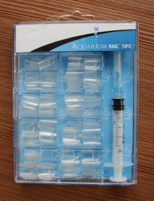 100 Aquarium Water Bubble Aqua Nail tips