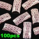 100 Black Pink Fashion nail tips