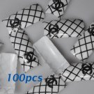 100 Black White Fashion nail tips