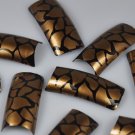 100 Black Gold Crackle Fashion nail tips