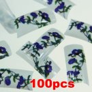 100 White Purple Flower  Fashion nail tips