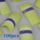 100 Glitter Green Blue Fashion nail tips