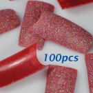 100 GLITTER Dark Red  Fashion nail tips