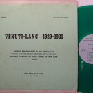Venuit, Joe & Eddie Lang - Venuti Lang 1929-1930 - Vinyl LP Record - Green Vinyl - Private - Jazz