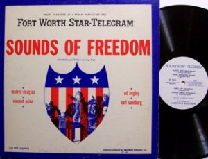 Sounds Of Freedom - Vincent Price / Carl Sandburg etc - Vinyl LP Record - Spoken Word