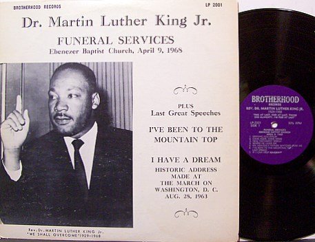 King, Martin Luther Jr. - Funeral Services - Vinyl LP Record - MLK