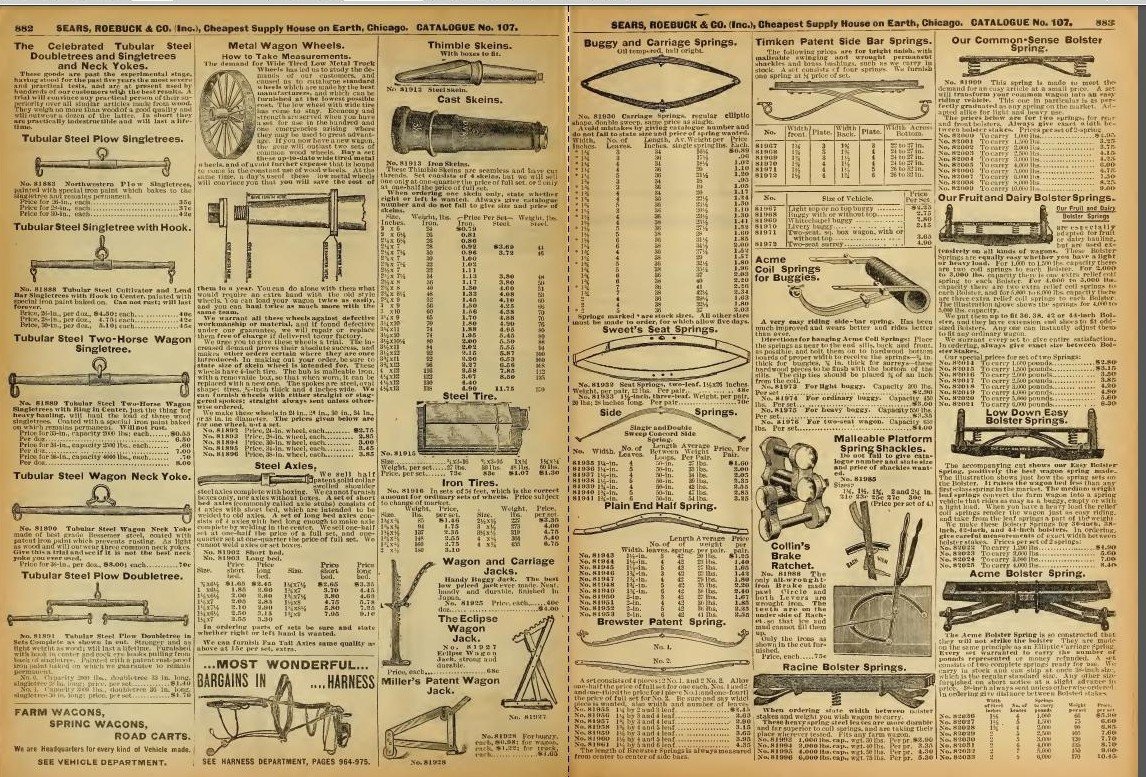 1898 Number 107 Sears Roebuck Old Vintage Consumer Guide Catalogue Book