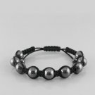 Black Hematite Shamballa Bracelet for Unisex