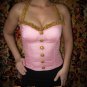 Pinup, Rockabilly, Pink Leopard button Corset