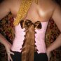 Pinup, Rockabilly, Pink Leopard button Corset