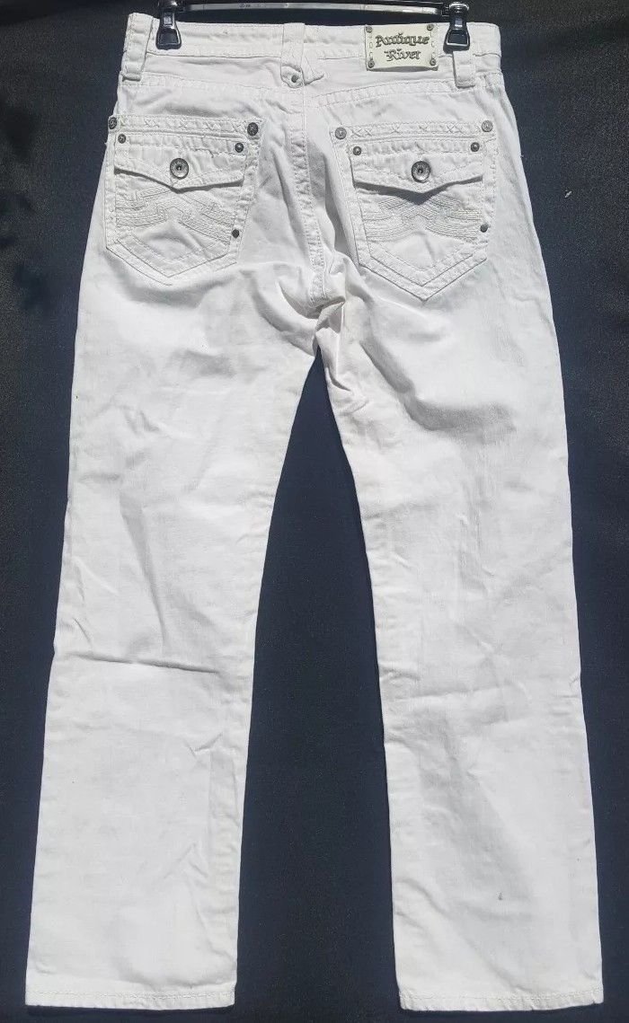 Antique Rivet Mens Jeans White Straight Leg Size 32x32