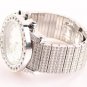 KC Simulated Diamond Chronograph Luxurious Silver Steel Watch CZ & Gift/Storage Box