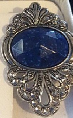 Exquisite Vintage Select Diamonds & Gems Platinum Sterlg Silver Blue Lapis Lazuli Marcasite Earrings