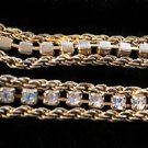 Vintage Gold Filled Cubic Zirconia Rhinestones Double Rope Tennis Bracelet 7 ½” L