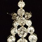 Elegant Cubic Zirconia Sterling Silver Earrings Necklace Set with 1.25" Pendant