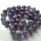 Amethyst Natural Round 10.4 mm Bead 18" Purple Violet Vintage Necklace